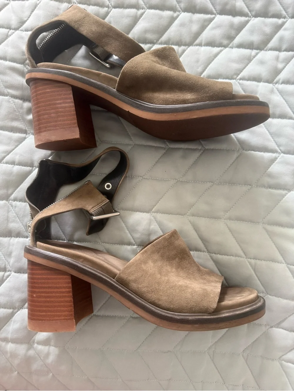 rag & bone Olive Suede Block-Heel Ankle-Strap Sandal